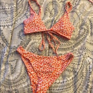 Orange leopard print swimsuit from shien